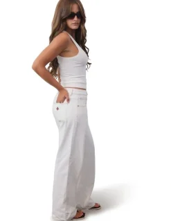 ABrand Jeans 95 Mid Baggy Petite Porcelain Recycled in White