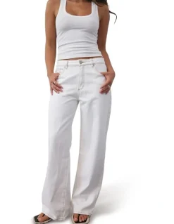 ABrand Jeans 95 Mid Baggy Petite Porcelain Recycled in White
