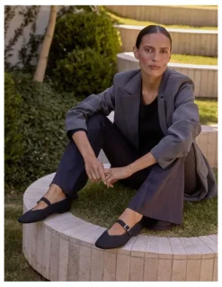 Active Flex Jazz Flat Ballet in Black Knit
