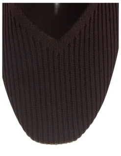 Active Flex Jazz Flat Shoes in Chocolate Knit