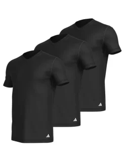 adidas Active Core Cotton V-Neck T-Shirt 3 Pack in Black