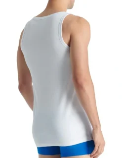 adidas Comfort Rib Cotton Tank Top Pack Of 2 in White