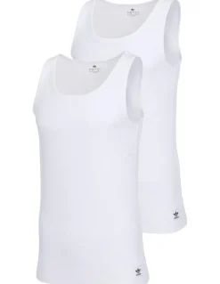adidas Comfort Rib Cotton Tank Top Pack Of 2 in White