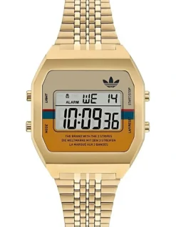 adidas Digital Two Multicolor Mask IP Sst Bracelet in Yellow/Gold