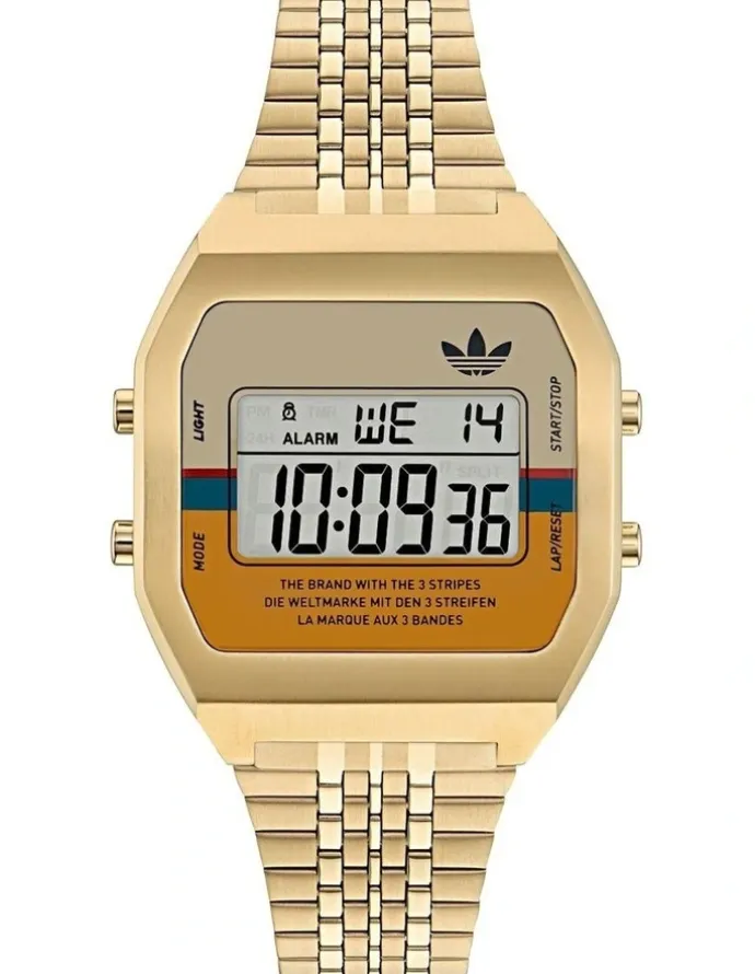 adidas Digital Two Multicolor Mask IP Sst Bracelet in Yellow/Gold
