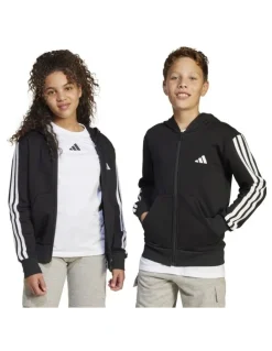 adidas Essentials Full-Zip Hoodie in Black and White