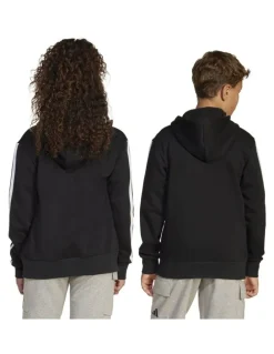 adidas Essentials Full-Zip Hoodie in Black and White