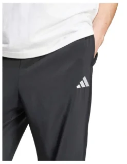 adidas Essentials Small Logo Open-Hem Stanford Tracksuit Bottoms in Black and White