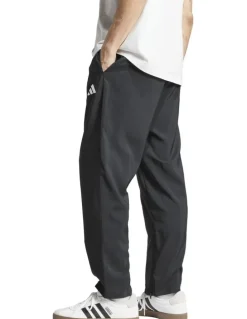 adidas Essentials Small Logo Open-Hem Stanford Tracksuit Bottoms in Black and White