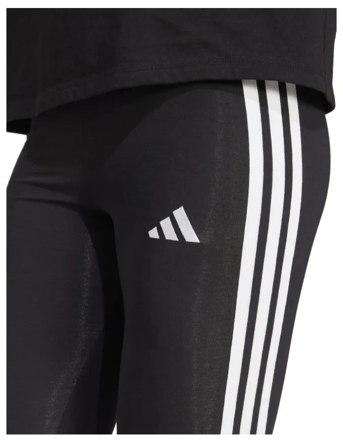 adidas Essentials 3-Stripes Cotton Leggings in Black