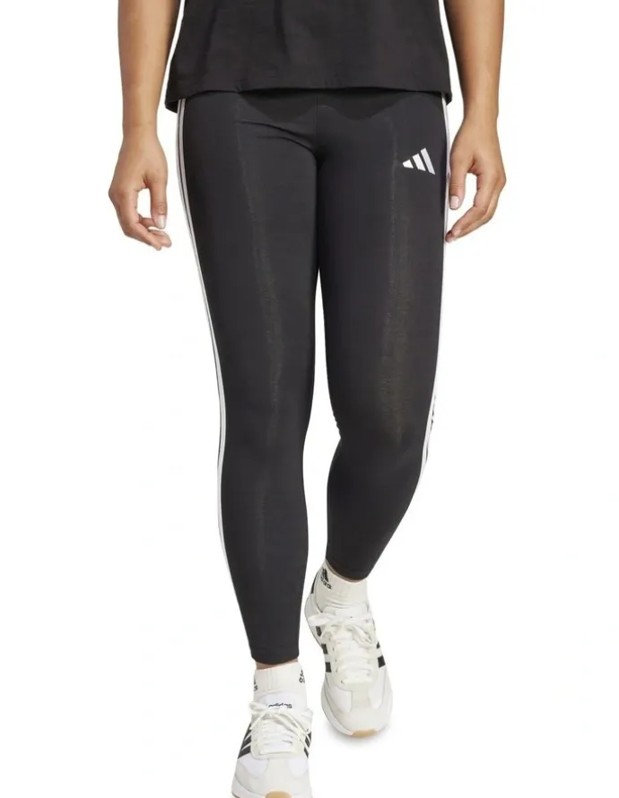 adidas Essentials 3-Stripes Cotton Leggings in Black