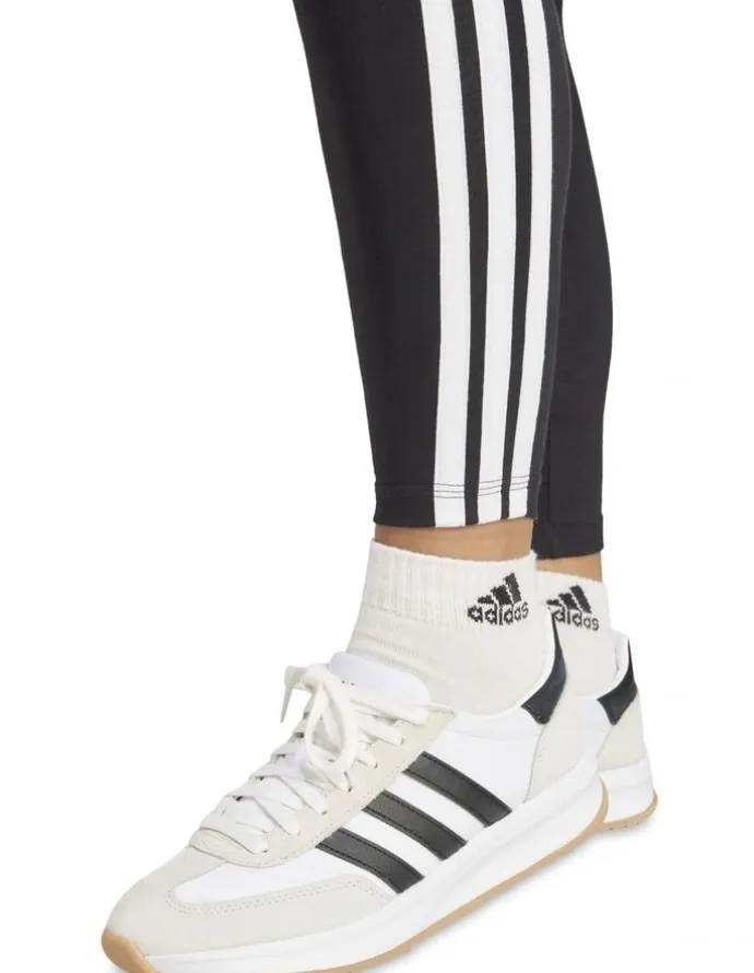 adidas Essentials 3-Stripes Cotton Leggings in Black
