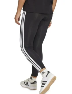 adidas Essentials 3-Stripes Cotton Leggings in Black