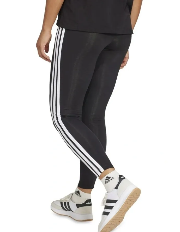 adidas Essentials 3-Stripes Cotton Leggings in Black