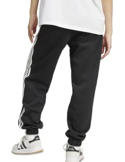 adidas Essentials 3-Stripes Fleece Loose-Fit Joggers in Black