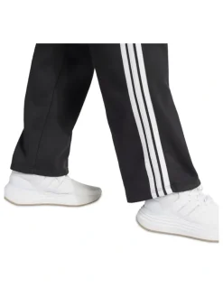 adidas Essentials 3-Stripes Open-Hem Fleece Joggers in Black