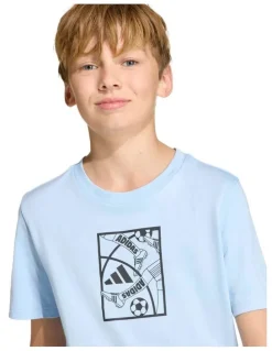 adidas Football Graphic T-shirt in Blue
