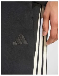 adidas Kit 3-Stripes Regular Cuffed Joggers in Black and Off White