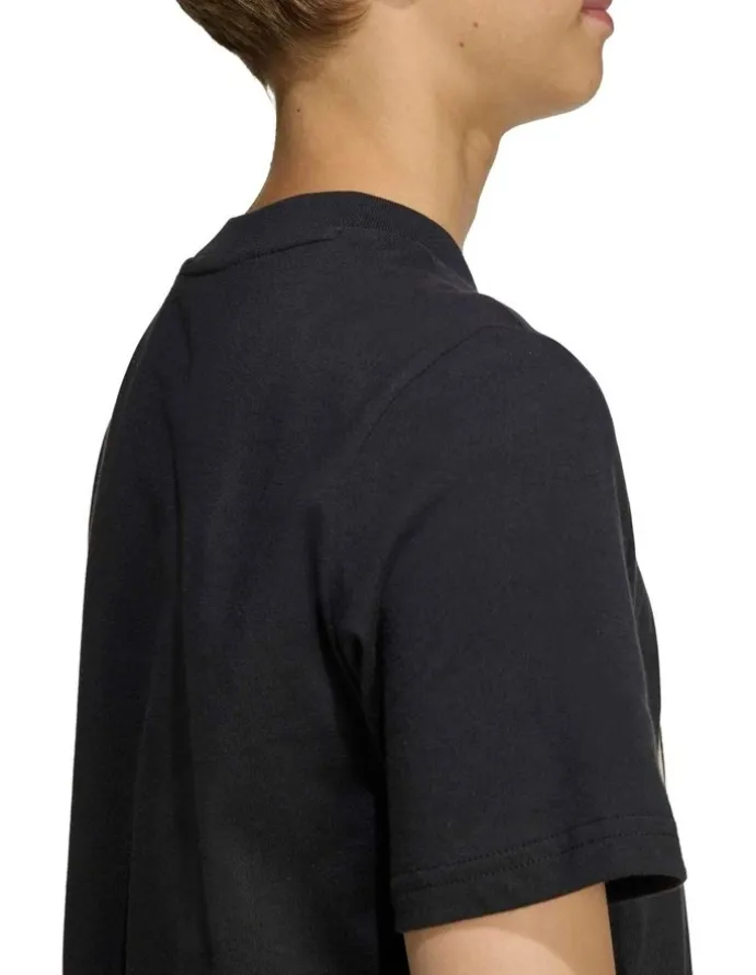 adidas Stadium Lettering T-shirt in Black/Off White