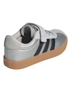 adidas Vl Court 3.0 Self-Fastening Pre-School Sneakers In Silver