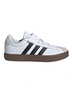 adidas Vl Court 3.0 Self-Fastening Pre-School Sneakers in Black/White