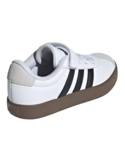 adidas Vl Court 3.0 Self-Fastening Pre-School Sneakers in Black/White