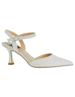 Alan Pinkus Genesis Heeled Shoes in Silver Fabric