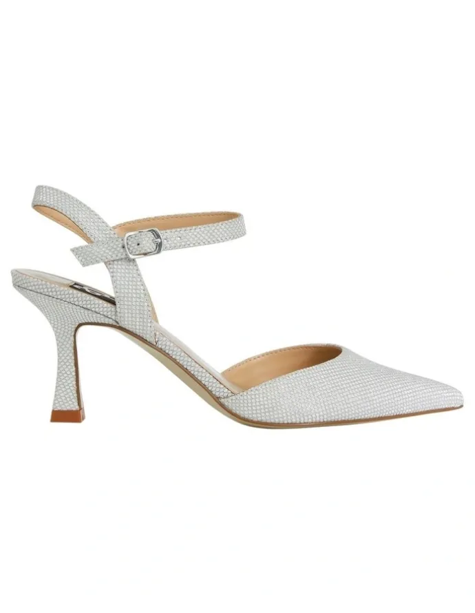 Alan Pinkus Genesis Heeled Shoes in Silver Fabric