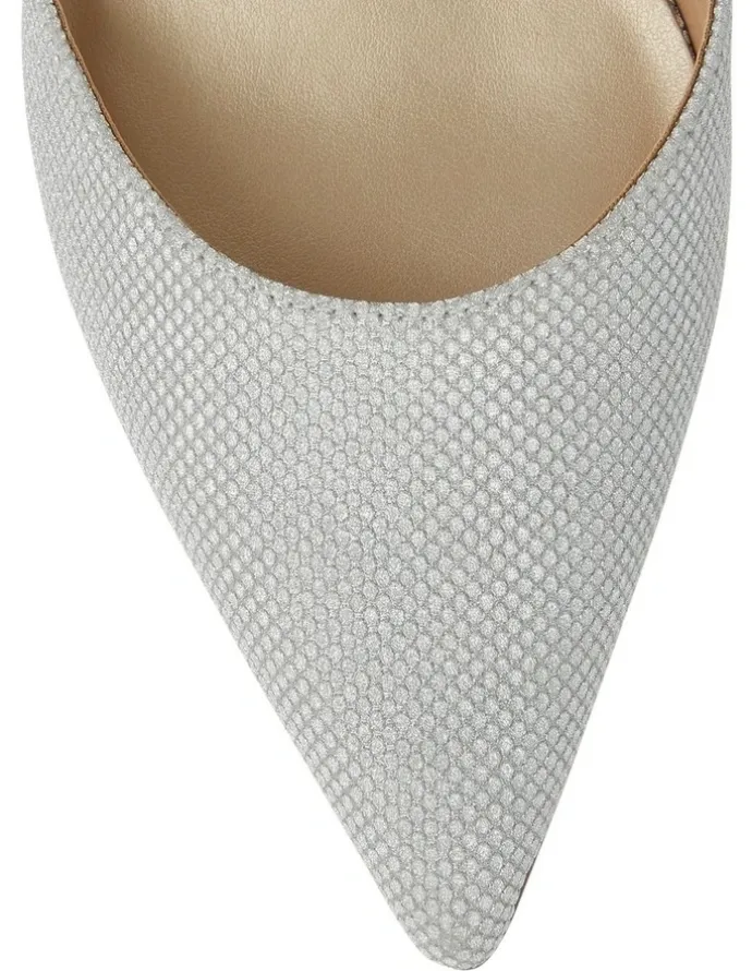 Alan Pinkus Genesis Heeled Shoes in Silver Fabric