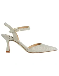 Alan Pinkus Genesis Heeled Shoes in Soft Gold Fabric