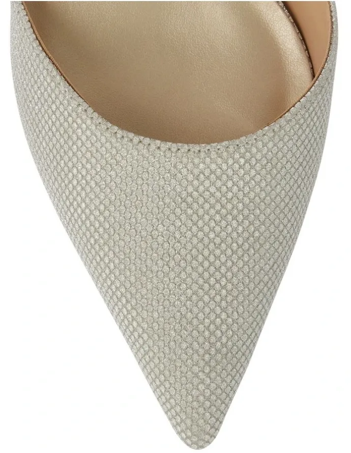 Alan Pinkus Genesis Heeled Shoes in Soft Gold Fabric