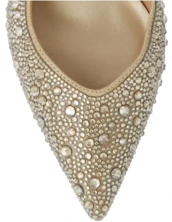 Alan Pinkus Goddess Heeled Shoes in Soft Gold Jewels