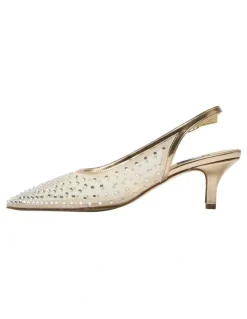 Alan Pinkus Sapphire Heeled Shoes in Soft Gold Metallic