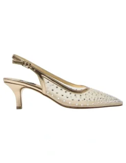 Alan Pinkus Sapphire Heeled Shoes in Soft Gold Metallic