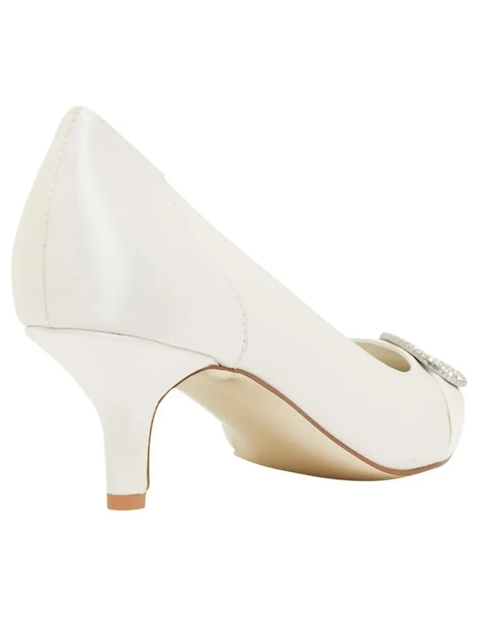 Alan Pinkus Tina Ivory Satin Heeled Shoes