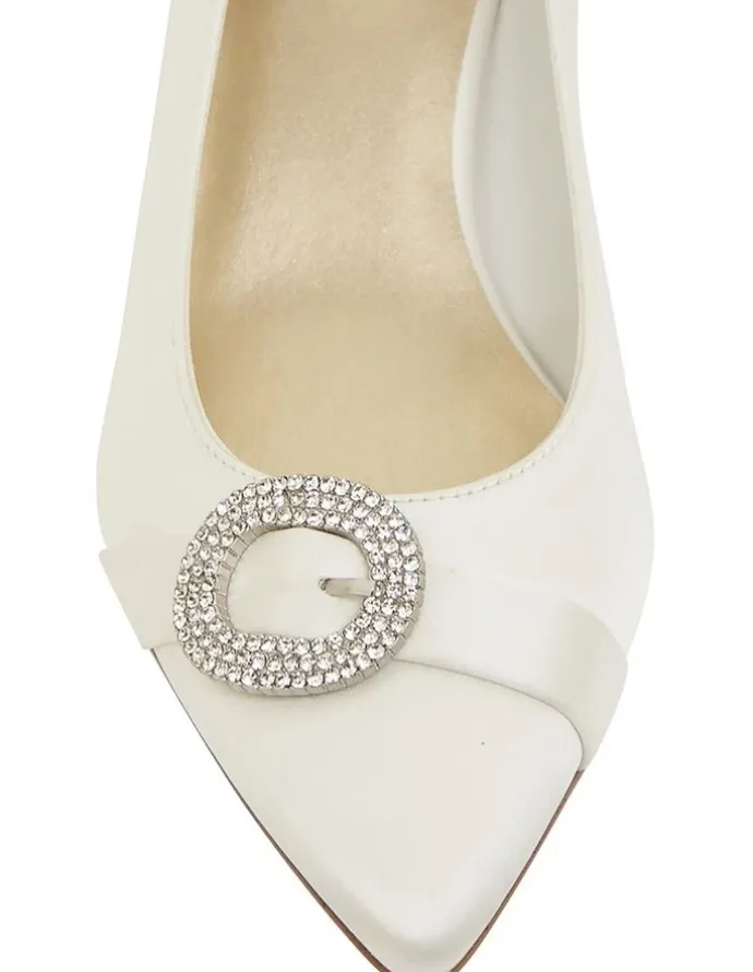 Alan Pinkus Tina Ivory Satin Heeled Shoes