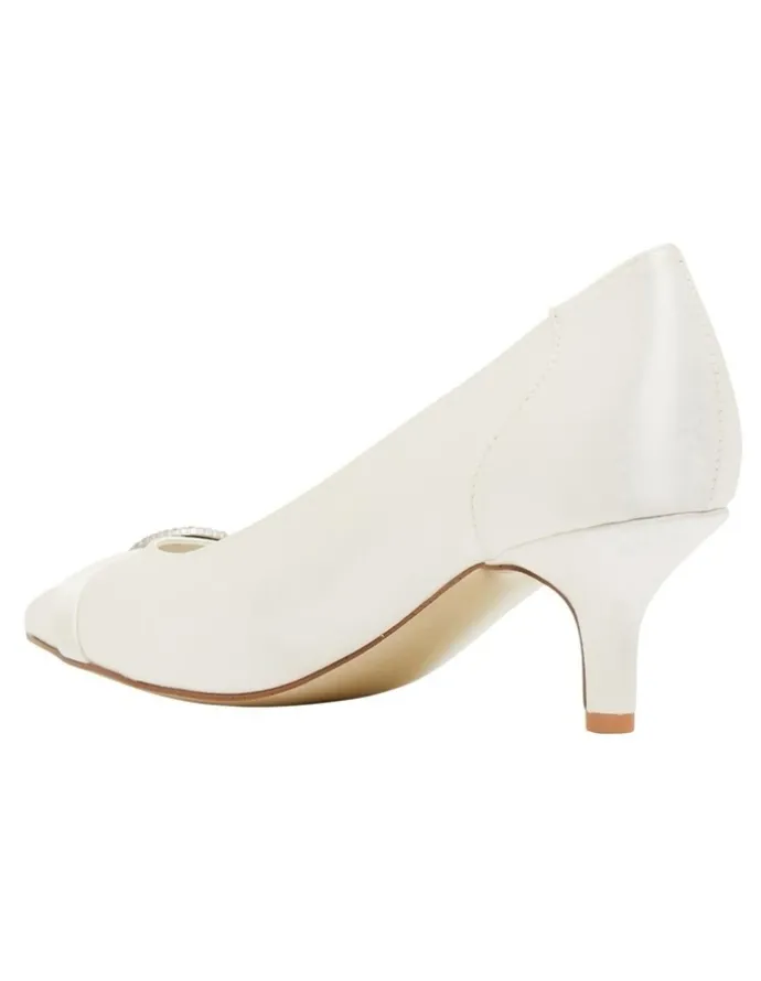 Alan Pinkus Tina Ivory Satin Heeled Shoes