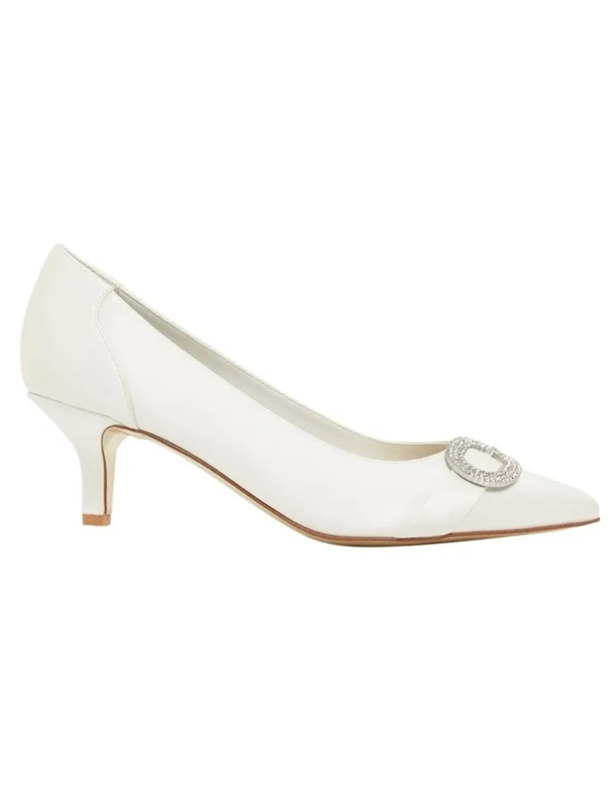 Alan Pinkus Tina Ivory Satin Heeled Shoes