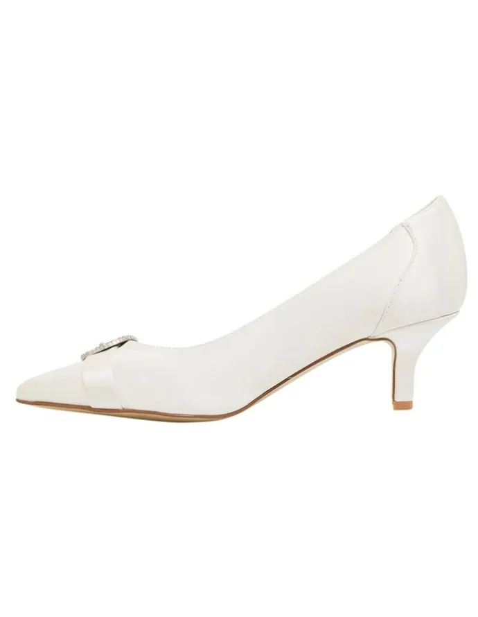 Alan Pinkus Tina Ivory Satin Heeled Shoes