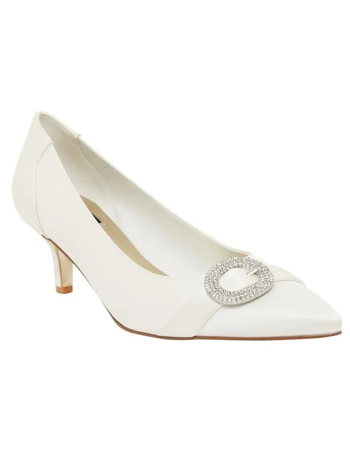 Alan Pinkus Tina Ivory Satin Heeled Shoes