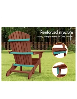 Alfordson Adirondack Chairs Wooden Outdoor Patio Furniture in Brown