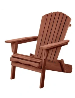 Alfordson Adirondack Chairs Wooden Outdoor Patio Furniture in Brown
