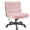 Alfordson Armless Office Desk Chair Mid Back Wide Seat w/ Wheels Boucle White