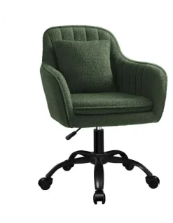 Alfordson Boucle Swivel Office Chair in Green