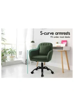 Alfordson Boucle Swivel Office Chair in Green