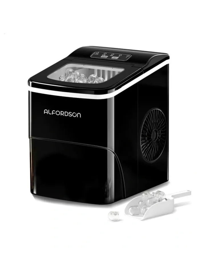 Alfordson Commercial Portable Ice Maker Machine 2.2L in Black