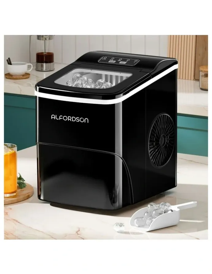Alfordson Commercial Portable Ice Maker Machine 2.2L in Black