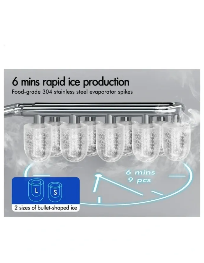 Alfordson Commercial Portable Ice Maker Machine 2.2L in Black