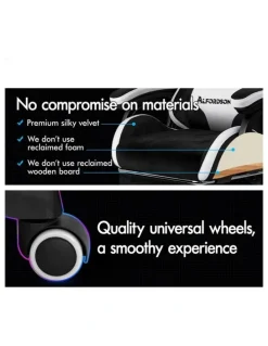 Alfordson Gaming Office Chair Racing Massage Computer Seat Footrest Velvet
