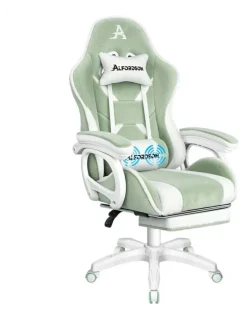 Alfordson Gaming Office Chair Racing Massage Computer Seat Footrest Leather